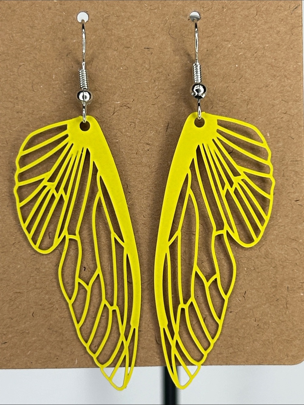 Yellow Wing Cutout Drop Earrings Fashion Jewelry